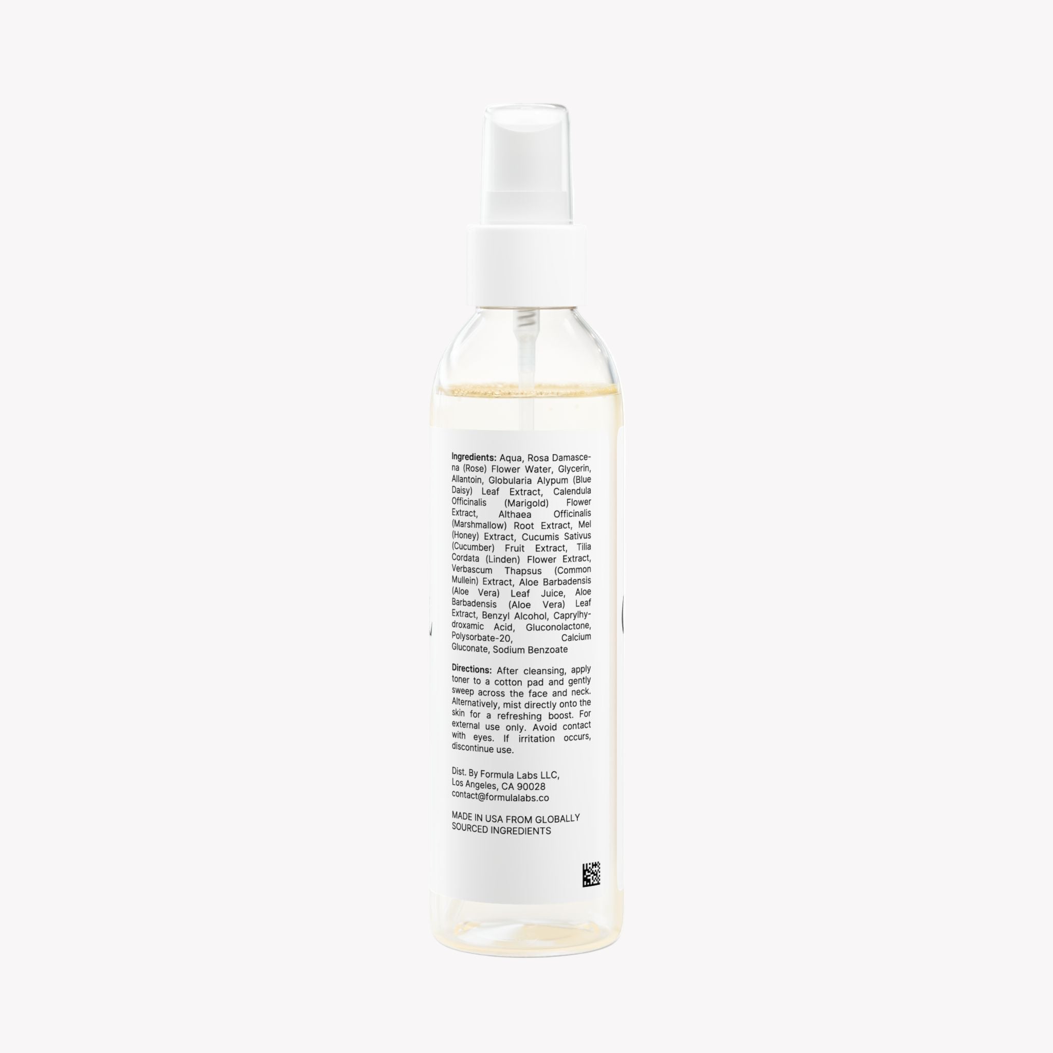 Clear bottle with white cap on a white background